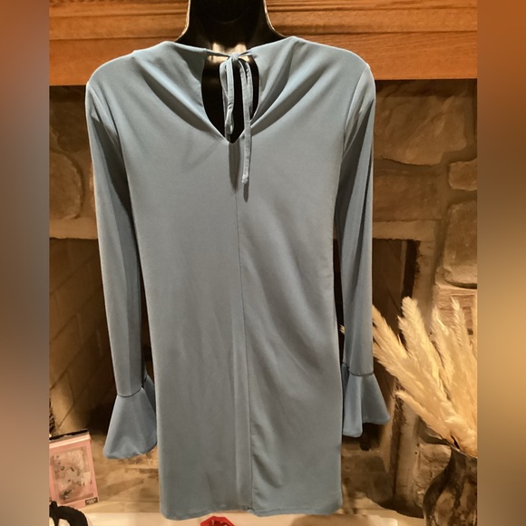 CYNTHIA STEFFE CECE BLUE GRAY LONG SLEEVE FLARED SHIFT DRESS SZ.XS - Picture 7 of 16